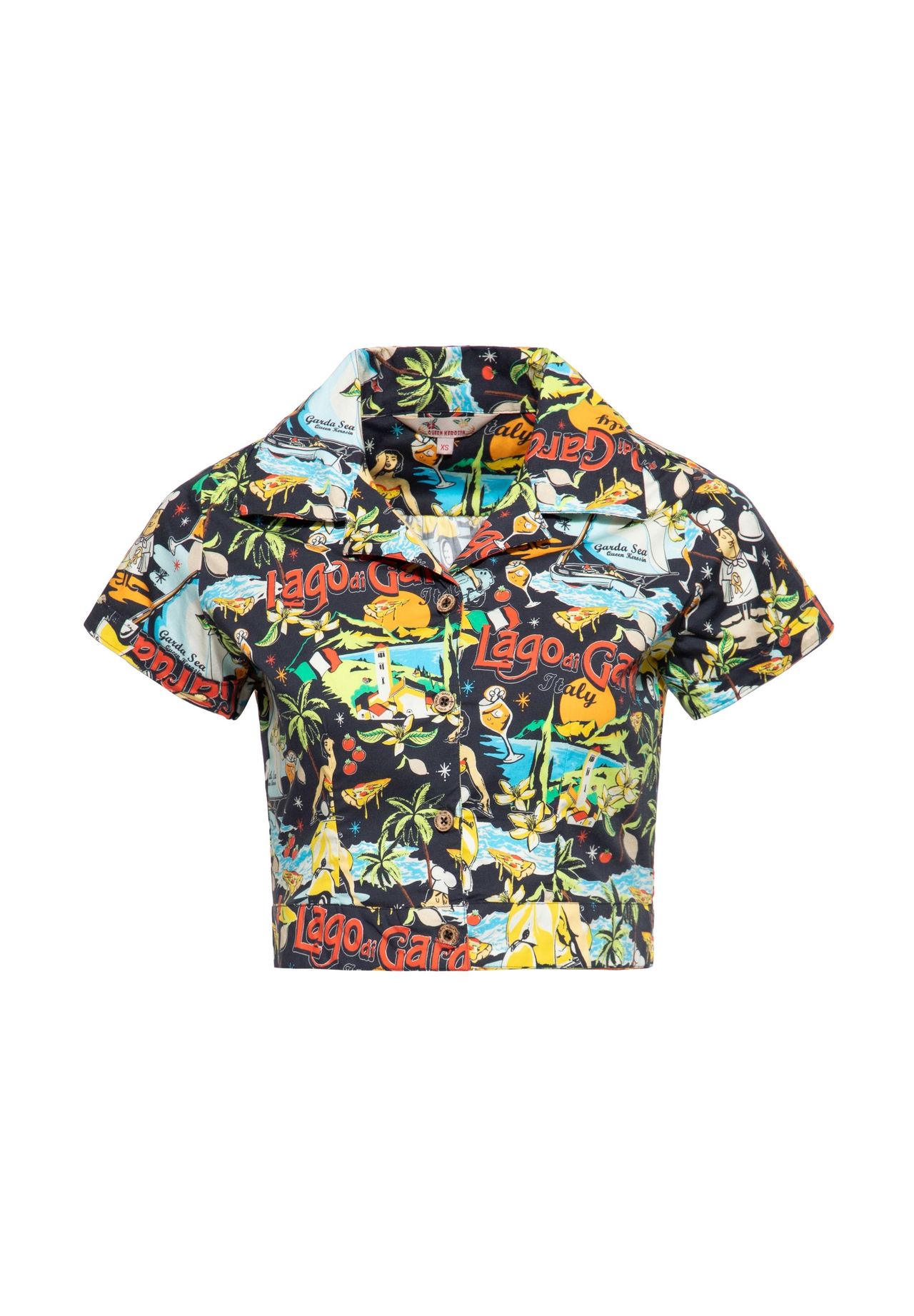 Блузка-рубашка с изображением озера Гарда Lago Di Garda QUEEN KEROSIN, черный
Блузка-рубашка с изображением озера Гарда Lago Di Garda QUEEN KEROSIN, черный