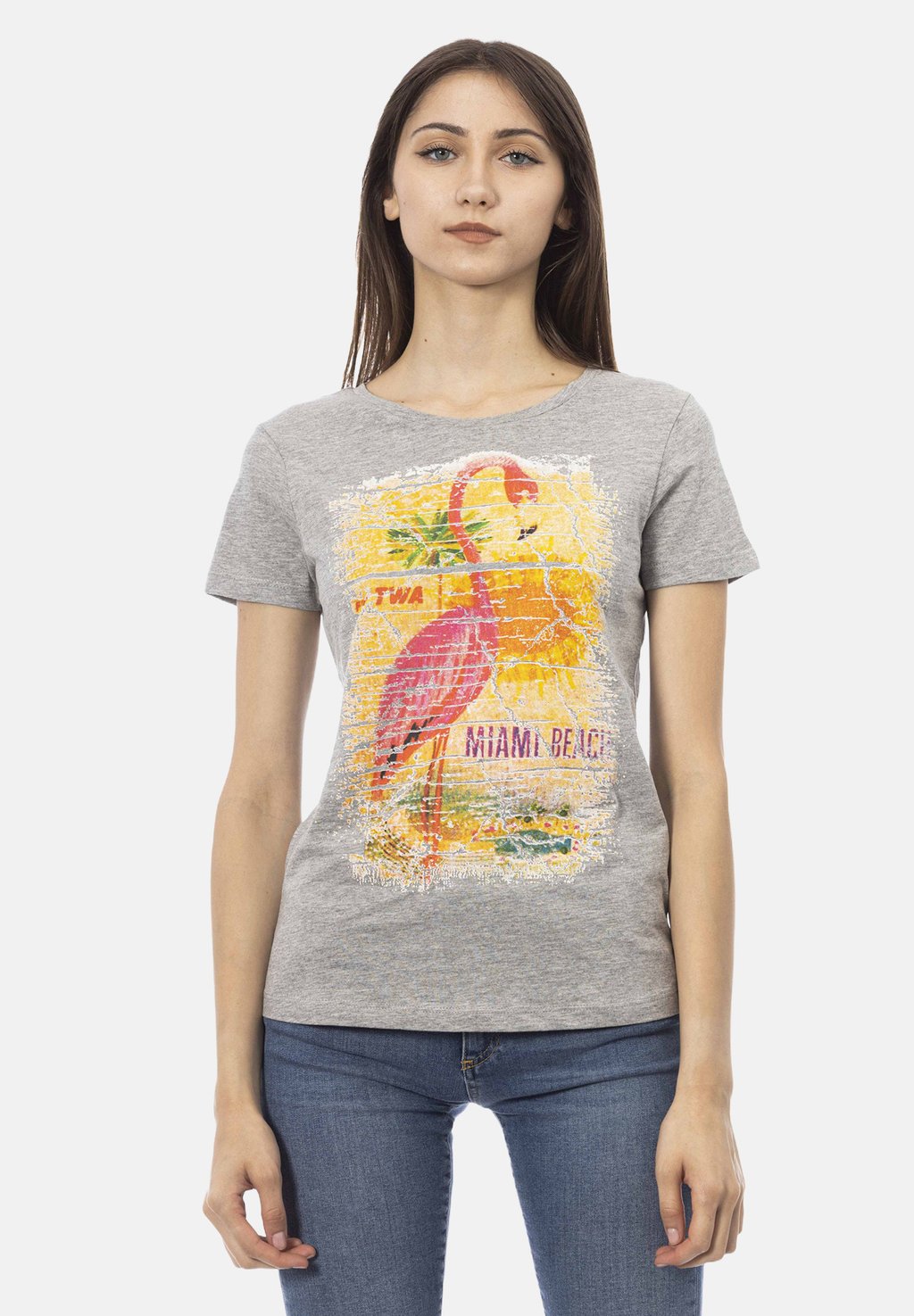 Футболка с принтом Trussardi Action, серый 
Футболка с принтом Trussardi Action, серый