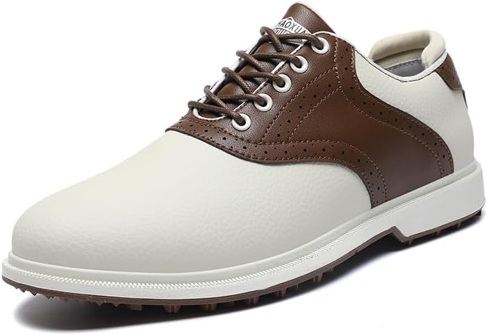 Мужские и женские гольф-кроссовки, легкие, водонепроницаемые, без шипов, с противоскользящей подошвой для комфорта в течение всего дня Civhom, белый/коричневый
Мужские и женские гольф-кроссовки, легкие, водонепроницаемые, без шипов, с противоскользящей подошвой для комфорта в течение всего дня Civhom, белый/коричневый