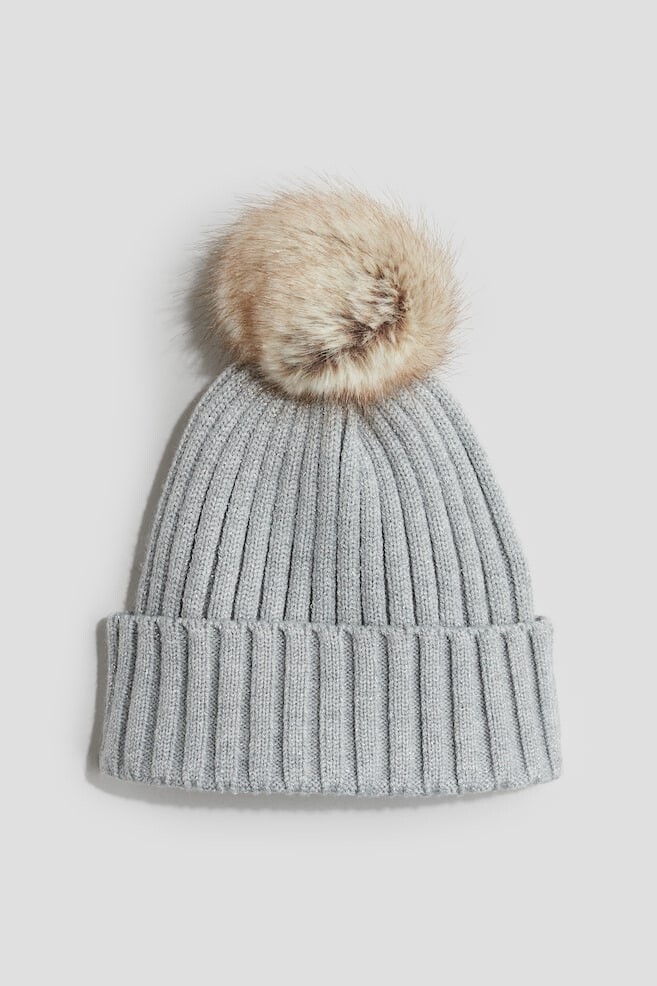 Ребристая шапка с помпоном H&M, серый
Ребристая шапка с помпоном H&M, серый