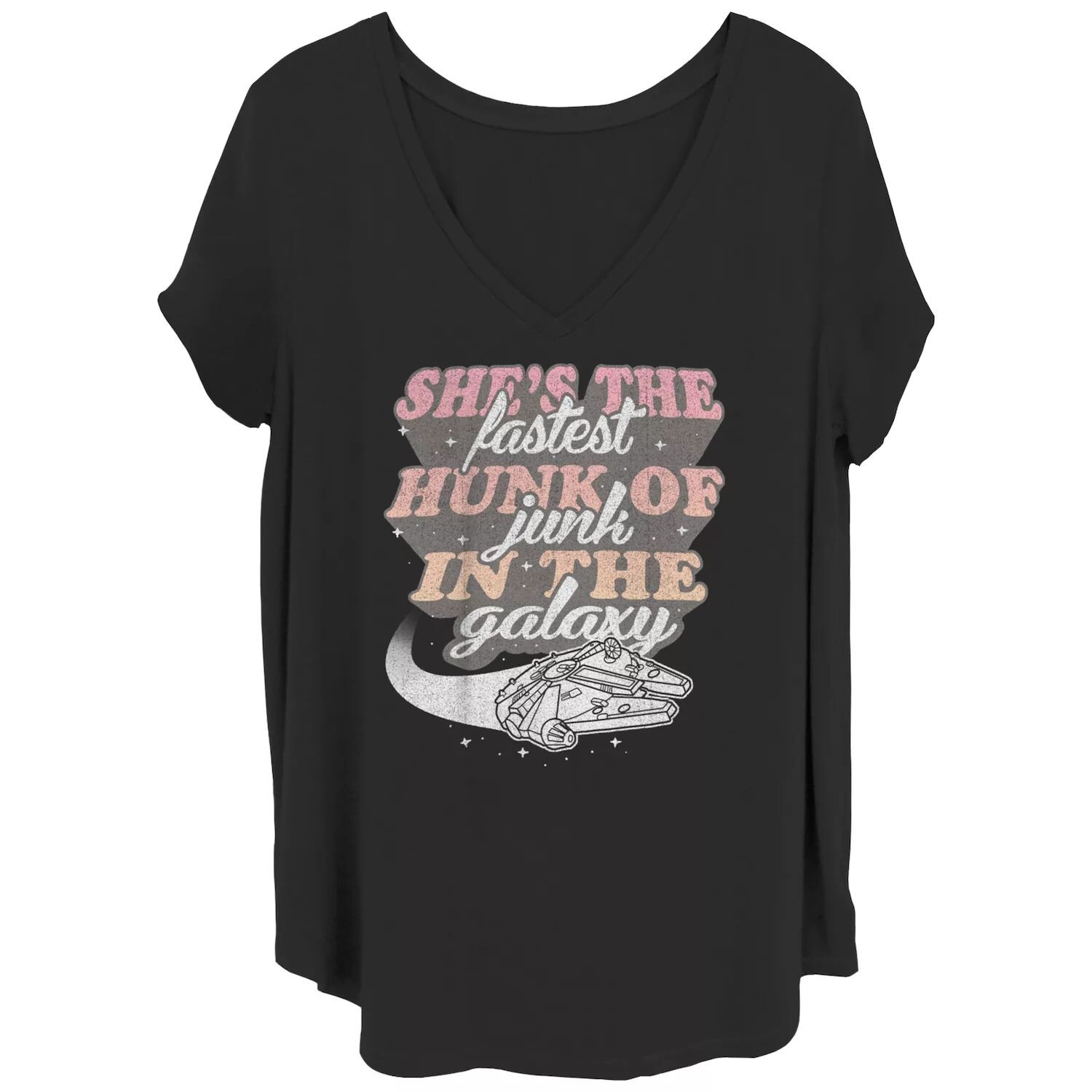 Футболка с V-образным вырезом и графическим рисунком Juniors' Plus Star Wars She's The Fastest Hunk Of Junk In The Galaxy Star Wars
Футболка с V-образным вырезом и графическим рисунком Juniors' Plus Star Wars She's The Fastest Hunk Of Junk In The Galaxy Star Wars