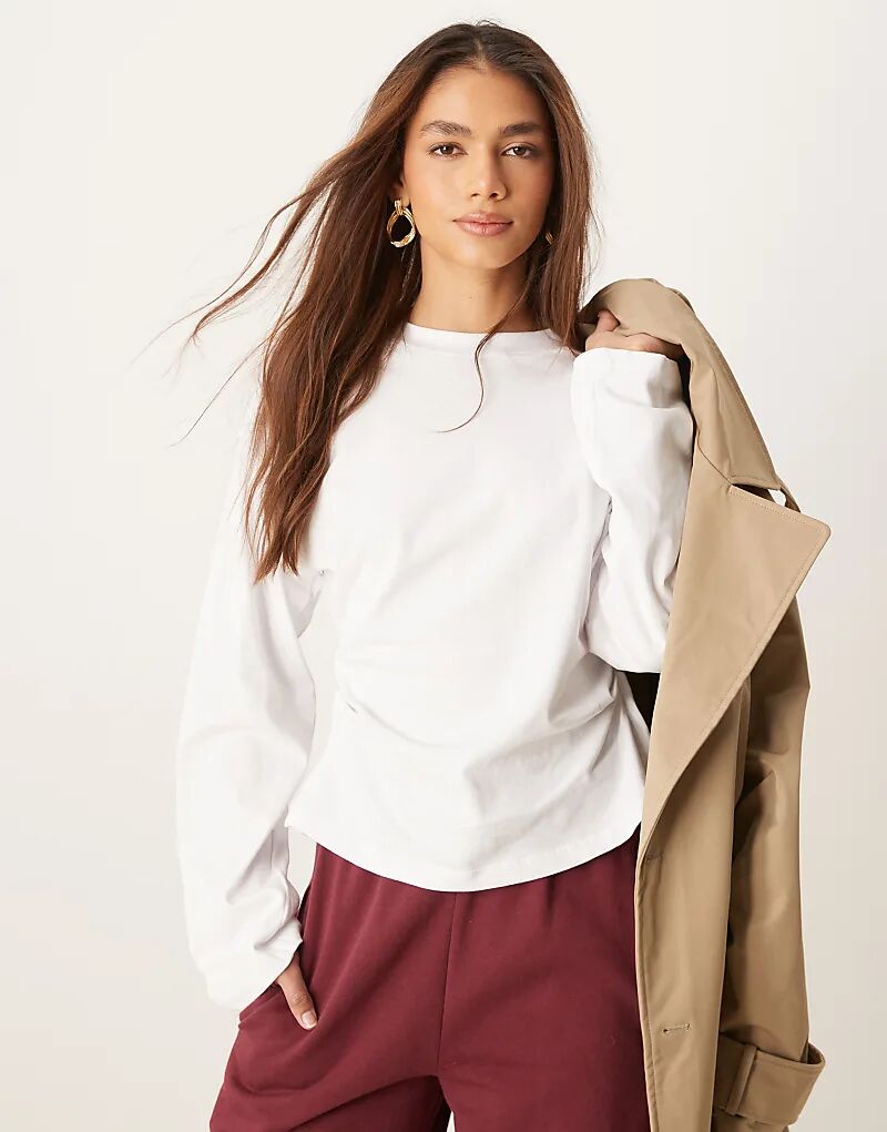 Футболка с длинным рукавом и корсетной талией белого цвета ASOS DESIGN
Футболка с длинным рукавом и корсетной талией белого цвета ASOS DESIGN