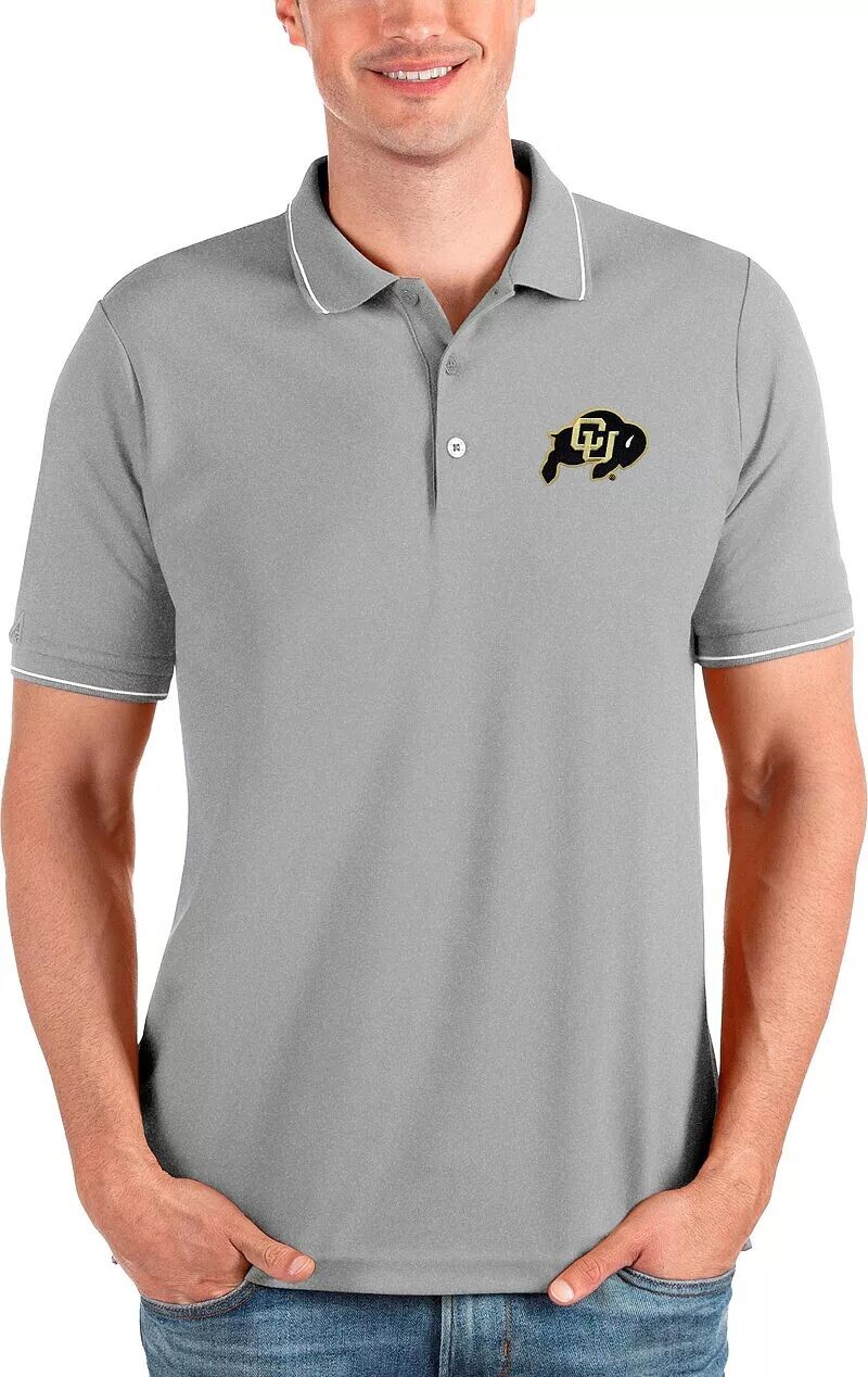 Мужская футболка-поло Antigua Colorado Buffaloes серо-белого цвета Affluent
Мужская футболка-поло Antigua Colorado Buffaloes серо-белого цвета Affluent