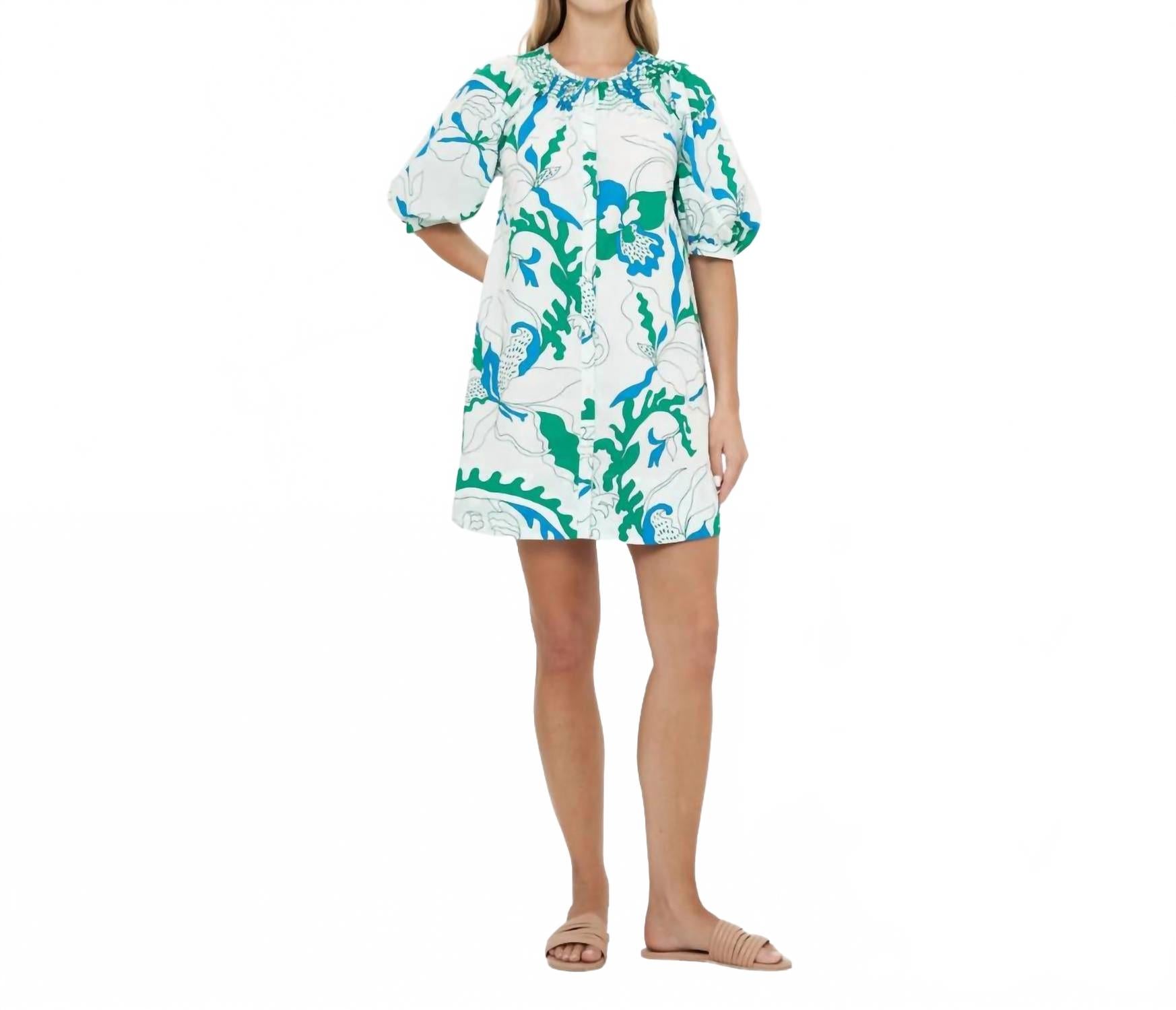 Вышитое платье с пуговицами мини в орхидейно-зеленом цвете Oliphant
Вышитое платье с пуговицами мини в орхидейно-зеленом цвете Oliphant