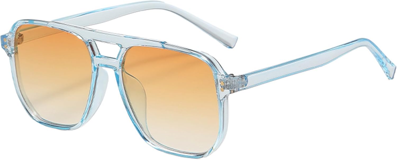 Солнцезащитные очки Onrtry Retro Aviator для женщин и мужчин, винтажные, в стиле 70-х, квадратная оправа, защита от ультрафиолета UV400, A06 Transparent Blue Frame/Gradient Orange Lens
Солнцезащитные очки Onrtry Retro Aviator для женщин и мужчин, винтажные, в стиле 70-х, квадратная оправа, защита от ультрафиолета UV400, A06 Transparent Blue Frame/Gradient Orange Lens