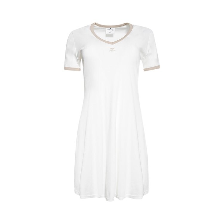 Платье Courrèges Contrast V Neck Mini Dress, цвет White Heritage/Sand
Платье Courrèges Contrast V Neck Mini Dress, цвет White Heritage/Sand