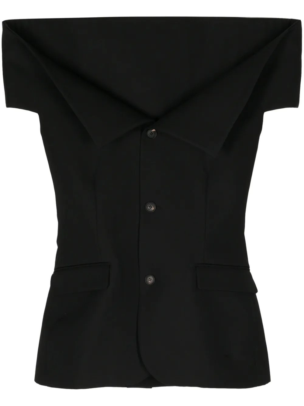 Однобортный жилет с открытыми плечами EGONlab., черный
Однобортный жилет с открытыми плечами EGONlab., черный