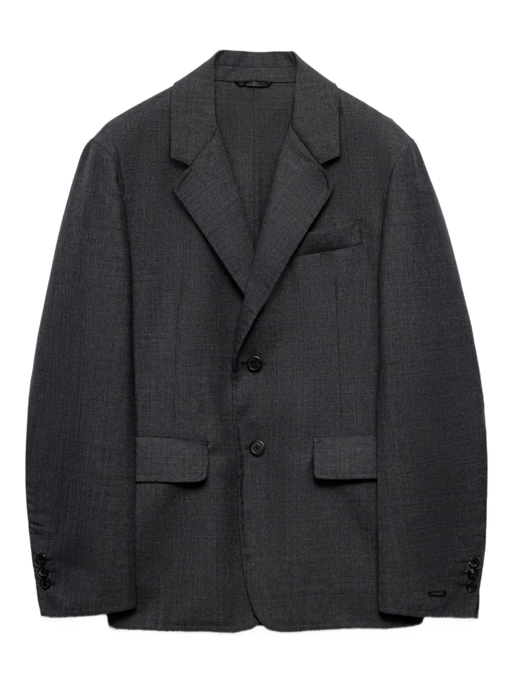 Блейзер с двумя пуговицами и отложным воротником Prada, серый
Блейзер с двумя пуговицами и отложным воротником Prada, серый