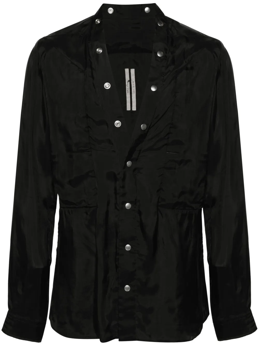 Атласная рубашка с V-образным вырезом Rick Owens, черный
Атласная рубашка с V-образным вырезом Rick Owens, черный