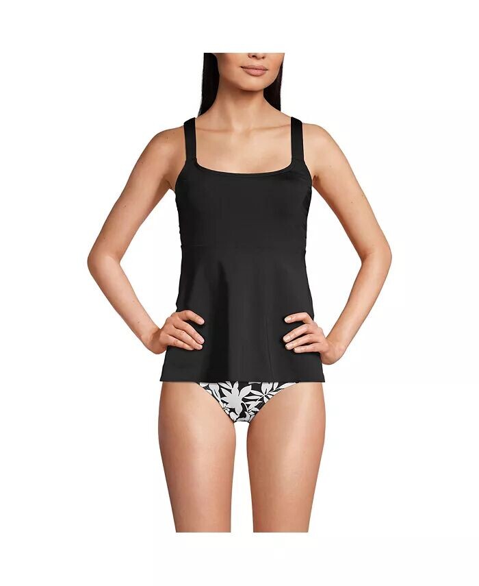 Женский топ танкини с флаттером для мастэктомии Lands' End, черный
Женский топ танкини с флаттером для мастэктомии Lands' End, черный