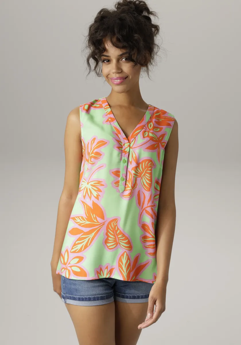 Блуза-топ Aniston CASUAL с ярким принтом в виде крупных листьев, цвет Apfelgrün-Rosa-Orange
Блуза-топ Aniston CASUAL с ярким принтом в виде крупных листьев, цвет Apfelgrün-Rosa-Orange