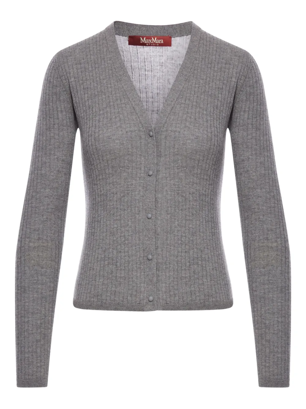 Кардиган в рубчик с V-образным вырезом MAX MARA, серый
Кардиган в рубчик с V-образным вырезом MAX MARA, серый