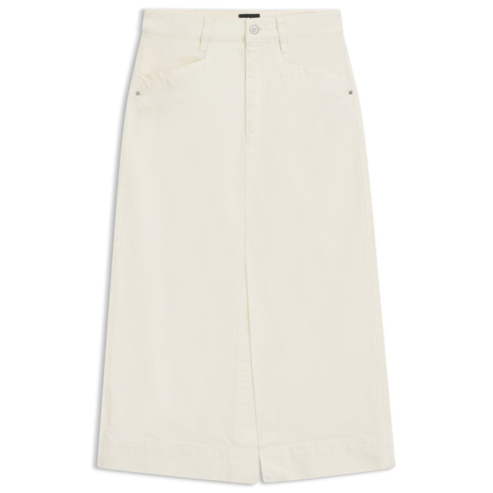 Юбка миди из жесткого денима бежевого оттенка BOSS
Юбка миди из жесткого денима бежевого оттенка BOSS