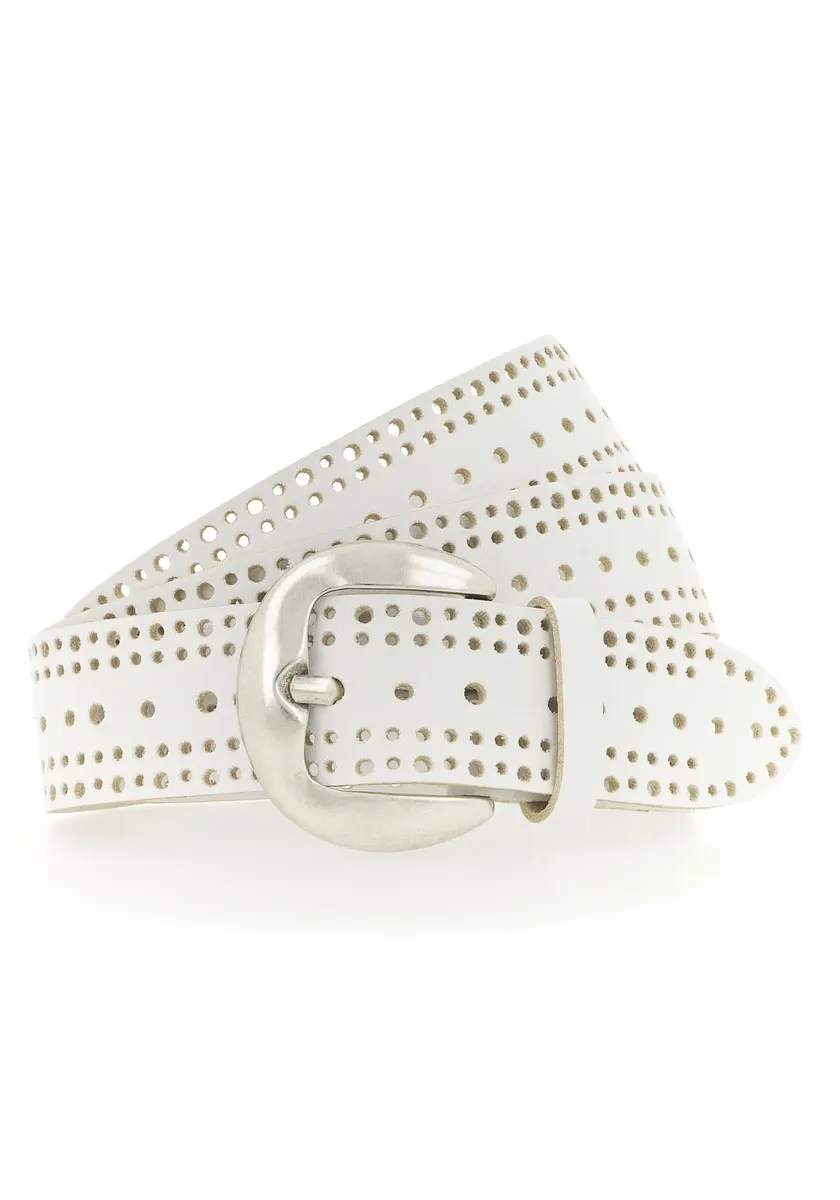 Кожаный ремень Tamaris с узором в виде отверстий, белый
Кожаный ремень Tamaris с узором в виде отверстий, белый