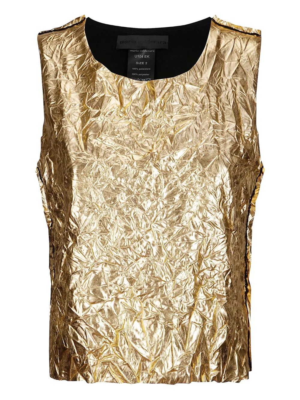 Мятый топ с металлическим эффектом Maria Calderara, золотой
Мятый топ с металлическим эффектом Maria Calderara, золотой