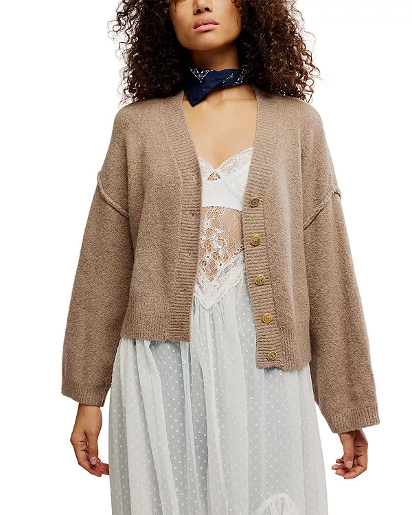 Прохладный ночной кардиган с V-образным вырезом Free People, коричневый
Прохладный ночной кардиган с V-образным вырезом Free People, коричневый