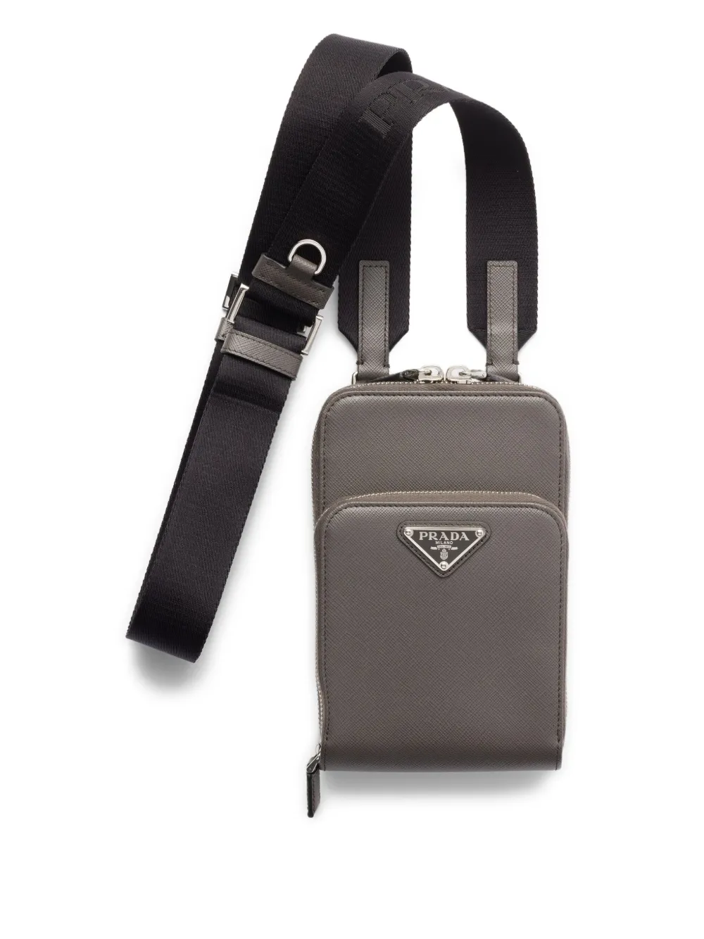 Сумка для телефона с круговой молнией Prada, серый
Сумка для телефона с круговой молнией Prada, серый