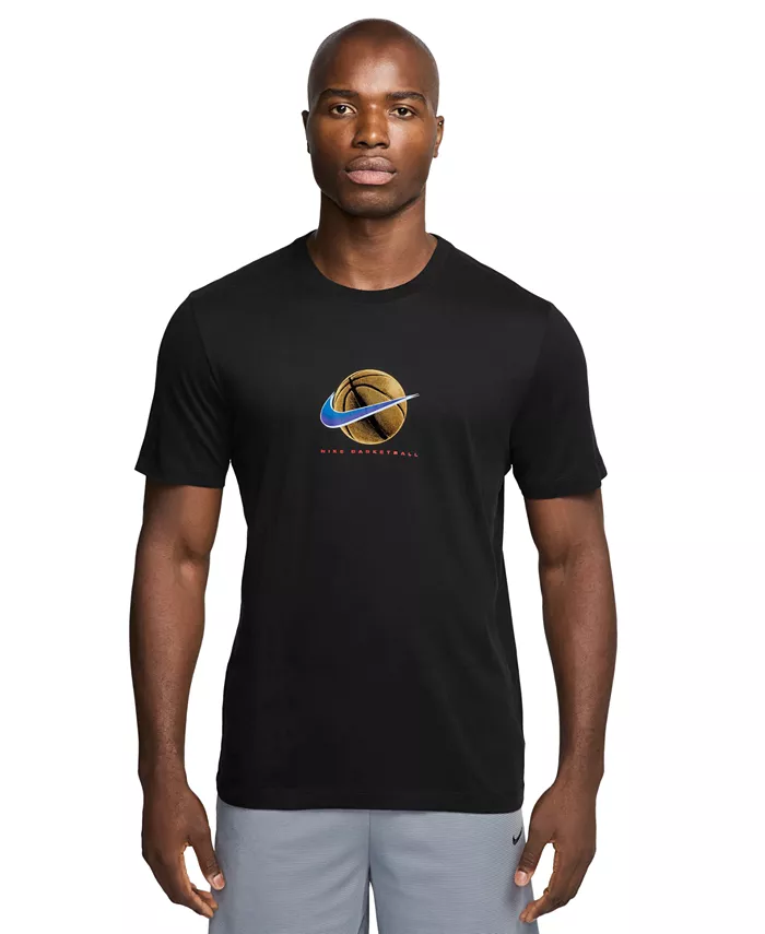 Мужская баскетбольная футболка с логотипом Dri-FIT Nike, черный 
Мужская баскетбольная футболка с логотипом Dri-FIT Nike, черный