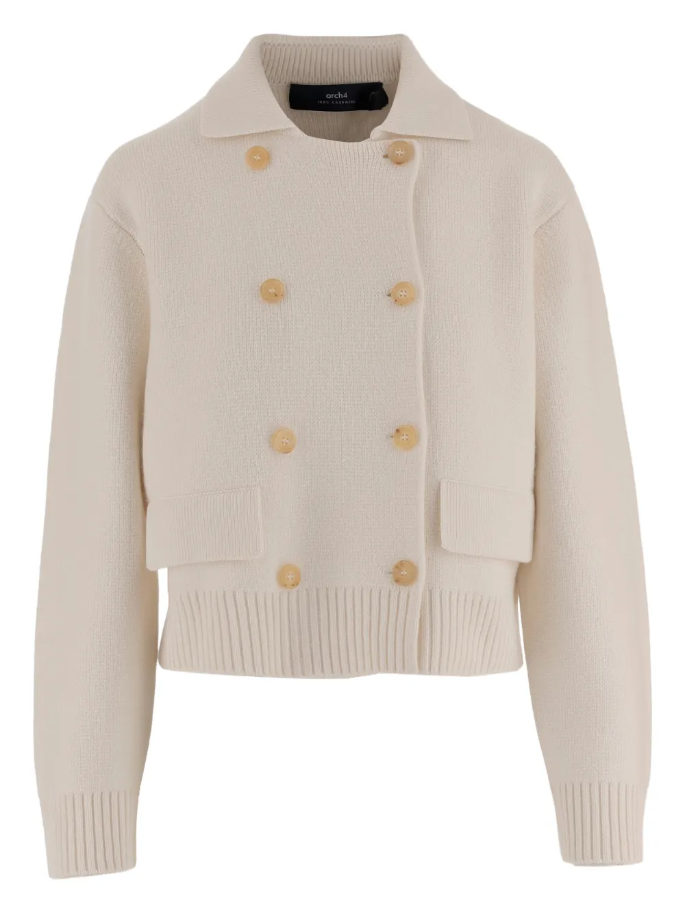 Двубортный вязаный жакет в рубчик Arch4, нейтральный
Двубортный вязаный жакет в рубчик Arch4, нейтральный