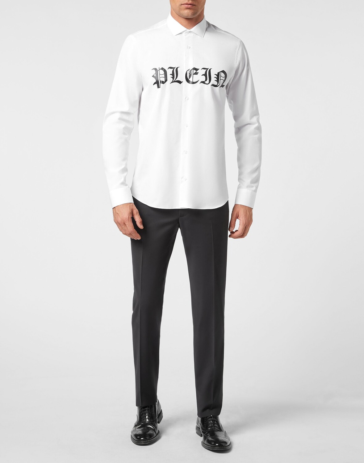 Рубашка Sugar Daddy Cut LS Gothic Plein Philipp Plein, белый 
Рубашка Sugar Daddy Cut LS Gothic Plein Philipp Plein, белый