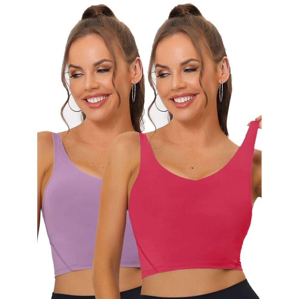 2 упаковки женских удлиненных спортивных бюстгальтеров для йоги с мягкой подкладкой и средней поддержкой для тренировок и фитнеса ALLEGRA K, цвет Purple Rose Red
2 упаковки женских удлиненных спортивных бюстгальтеров для йоги с мягкой подкладкой и средней поддержкой для тренировок и фитнеса ALLEGRA K, цвет Purple Rose Red