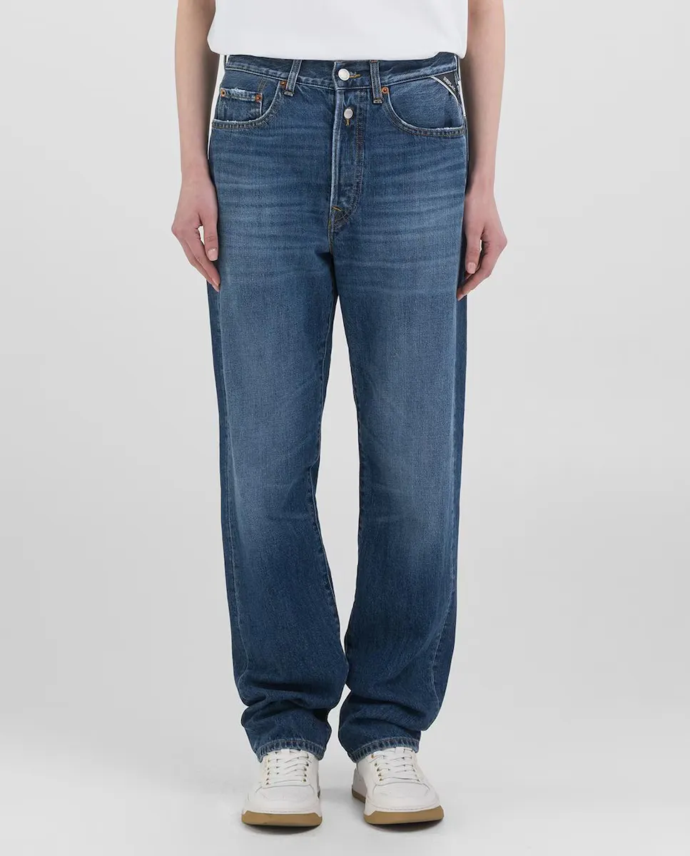 Женские прямые джинсы с двойной пуговицей и шлевками для ремня Replay, темно-синий
Женские прямые джинсы с двойной пуговицей и шлевками для ремня Replay, темно-синий