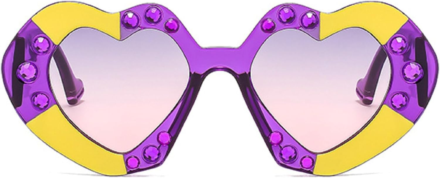 Солнцезащитные очки в форме сердца с бриллиантами для женщин, милые, блестящие, со стразами, в форме сердца, идеально подходят для вечеринок и фестивалей mincl, Purple
Солнцезащитные очки в форме сердца с бриллиантами для женщин, милые, блестящие, со стразами, в форме сердца, идеально подходят для вечеринок и фестивалей mincl, Purple