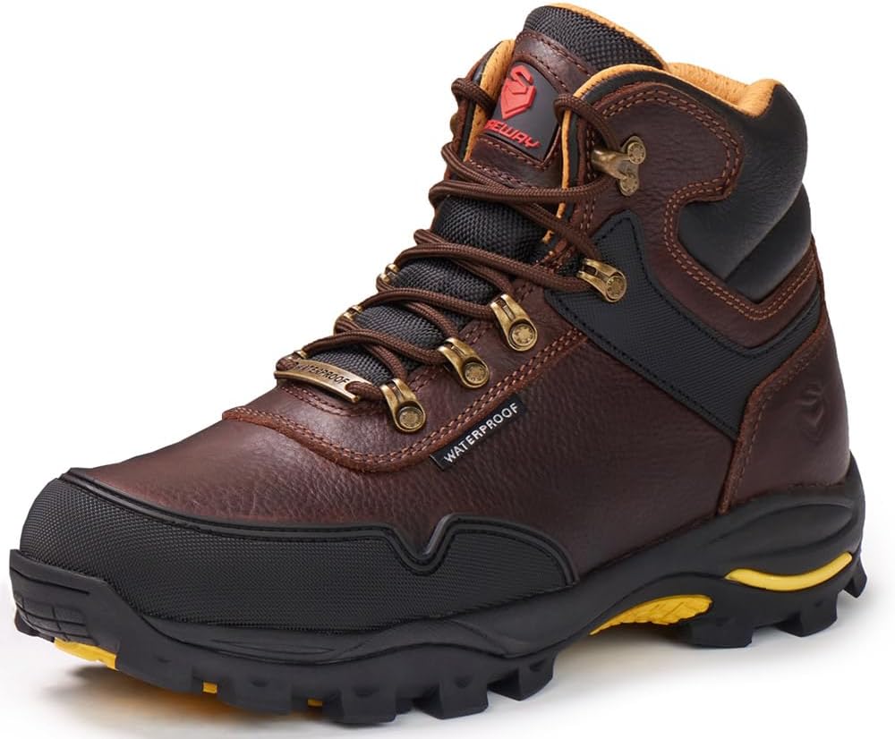 Мужские ботинки SUREWAY с мягким/стальным носком, водонепроницаемые, прочные - кожа, шнуровка, устойчивая к маслу и скольжению подошва с двойной плотностью, комфортные, класс защиты EH, коричневый
Мужские ботинки SUREWAY с мягким/стальным носком, водонепроницаемые, прочные - кожа, шнуровка, устойчивая к маслу и скольжению подошва с двойной плотностью, комфортные, класс защиты EH, коричневый