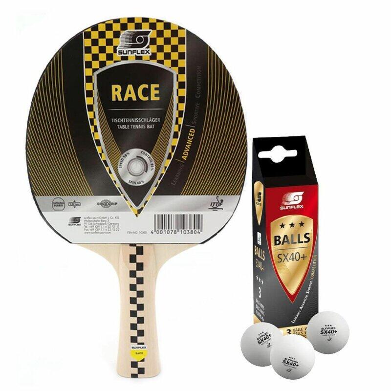 Ракетка для настольного тенниса Sunflex Race + 3 мяча для настольного тенниса SX+
Ракетка для настольного тенниса Sunflex Race + 3 мяча для настольного тенниса SX+
