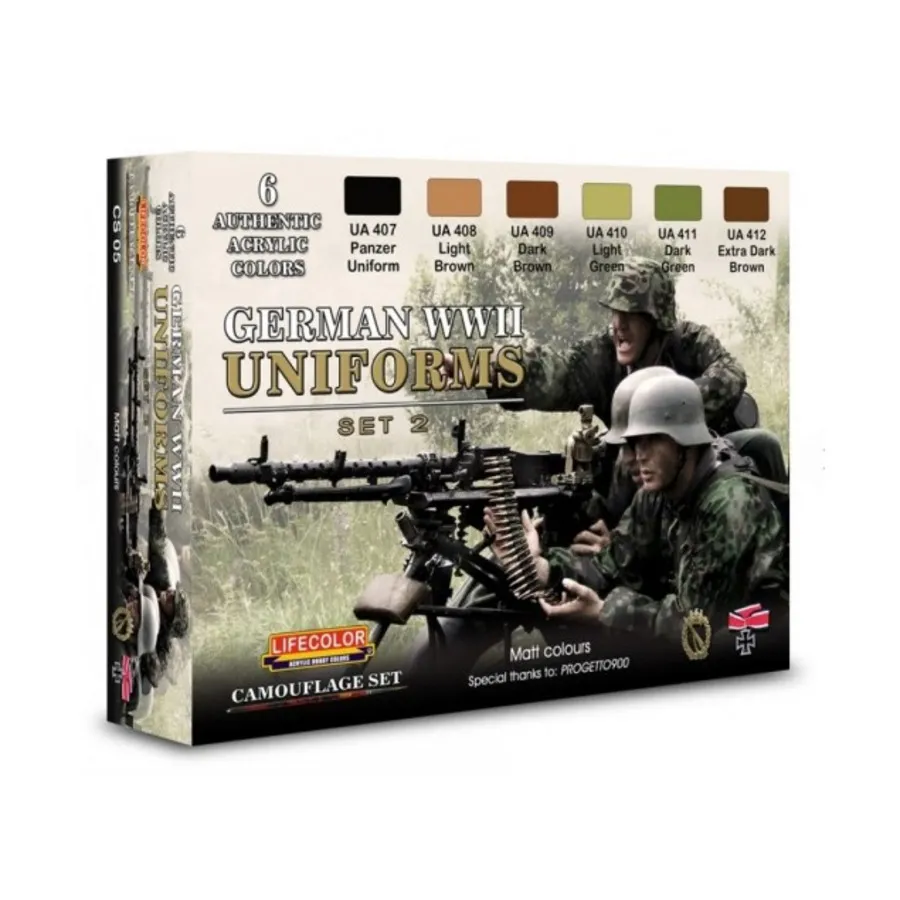 Комплект немецкой униформы времен Второй мировой войны №2, Uniform Paint Sets (Lifecolor)
Комплект немецкой униформы времен Второй мировой войны №2, Uniform Paint Sets (Lifecolor)