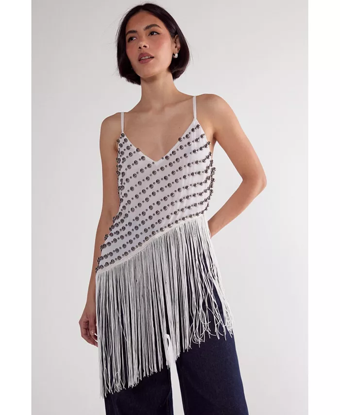 Женский асимметричный топ-комбинация с бахромой и заклепками Nasty Gal
Женский асимметричный топ-комбинация с бахромой и заклепками Nasty Gal