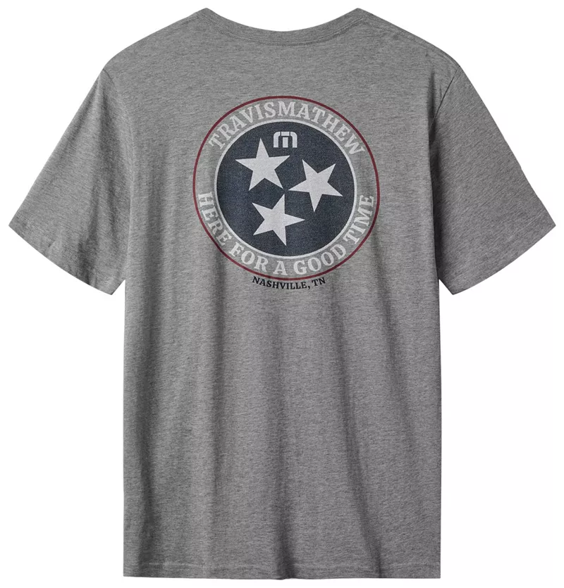 Мужская футболка для гольфа TravisMathew BBQ Master 2.0 TN State с графическим рисунком, цвет Heather Grey
Мужская футболка для гольфа TravisMathew BBQ Master 2.0 TN State с графическим рисунком, цвет Heather Grey