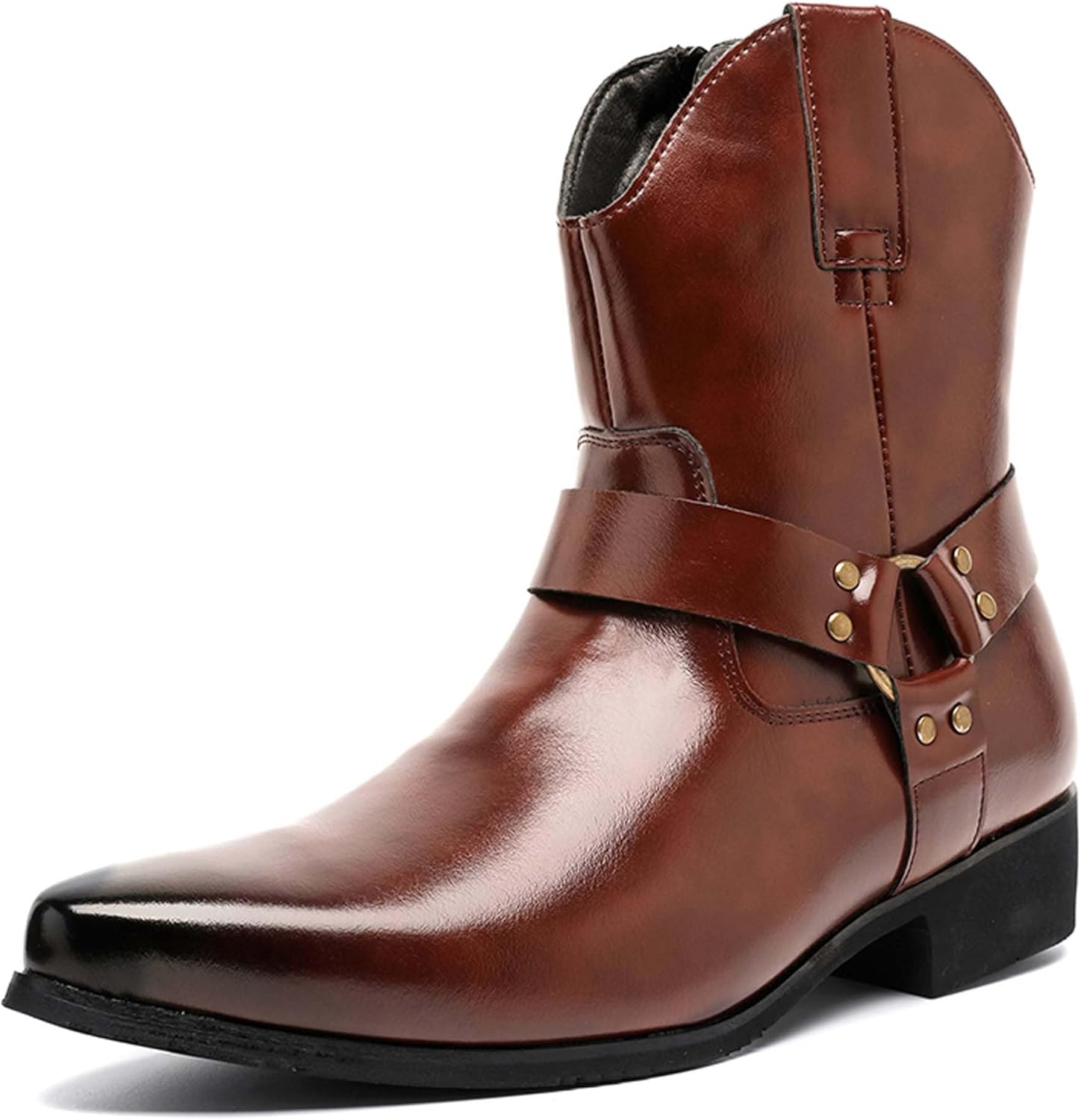 Мужские западные джинсовые ботинки, мода, заостренный носок, толстая подошва, низкий каблук, боковая молния с пряжкой, короткие ретро-ботинки Челси, противоскользящая, удобная Generic, коричневый
Мужские западные джинсовые ботинки, мода, заостренный носок, толстая подошва, низкий каблук, боковая молния с пряжкой, короткие ретро-ботинки Челси, противоскользящая, удобная Generic, коричневый