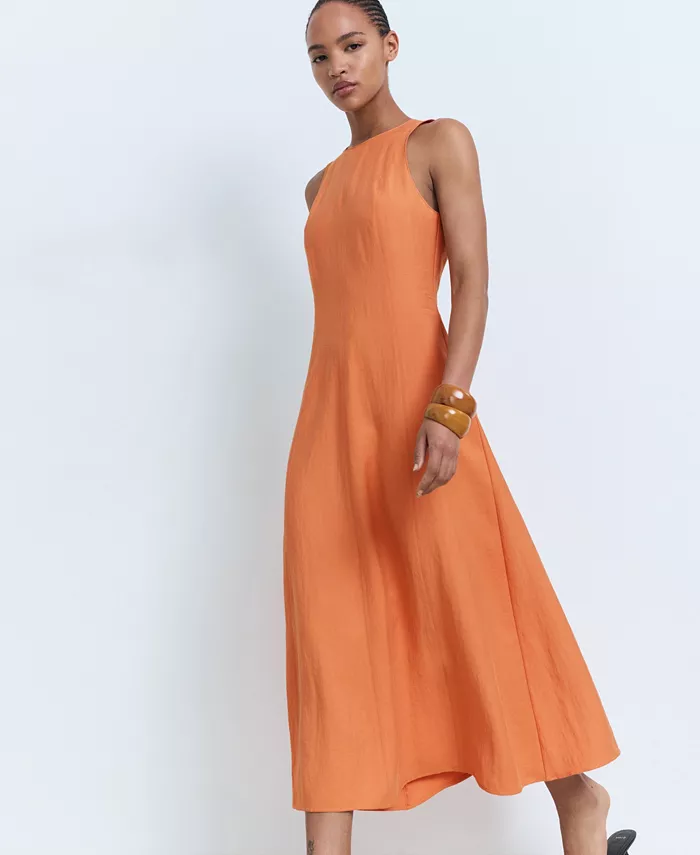 Женское расклешенное платье миди MANGO, оранжевый
Женское расклешенное платье миди MANGO, оранжевый