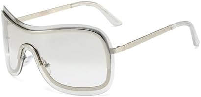 Солнцезащитные очки-щитки большого размера без оправы 2027 года для женщин и мужчин, с цельной линзой, защитным козырьком, ветрозащитой и защитой от УФ-излучения UV400 MTZJH, Silver
Солнцезащитные очки-щитки большого размера без оправы 2027 года для женщин и мужчин, с цельной линзой, защитным козырьком, ветрозащитой и защитой от УФ-излучения UV400 MTZJH, Silver