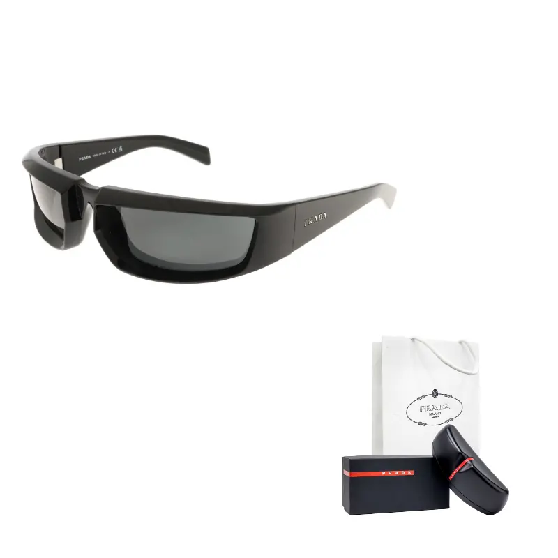 PRADA Прямоугольные солнцезащитные очки в рамке, Black 
PRADA Прямоугольные солнцезащитные очки в рамке, Black