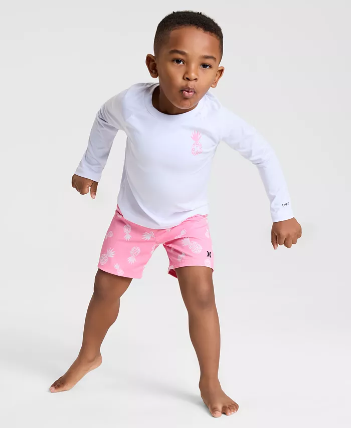 Детский купальный комплект для мальчиков: топ с ананасом и шорты с принтом, 2 предмета Hurley, оранжевый
Детский купальный комплект для мальчиков: топ с ананасом и шорты с принтом, 2 предмета Hurley, оранжевый