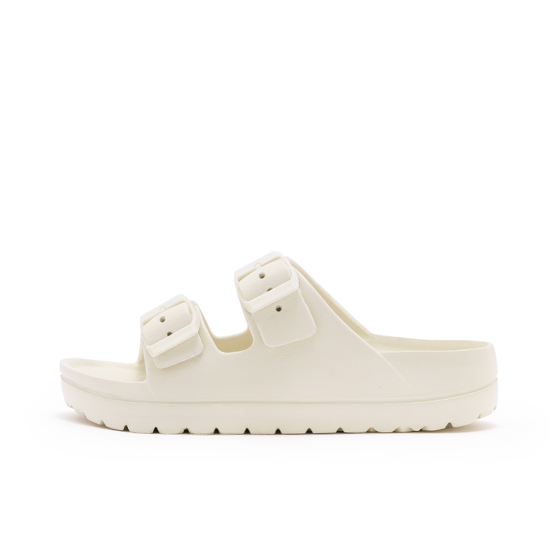 UBZ Слайдеры унисекс бежево-черные слоновая кость белая платформа, цвет Ivory White-Platform