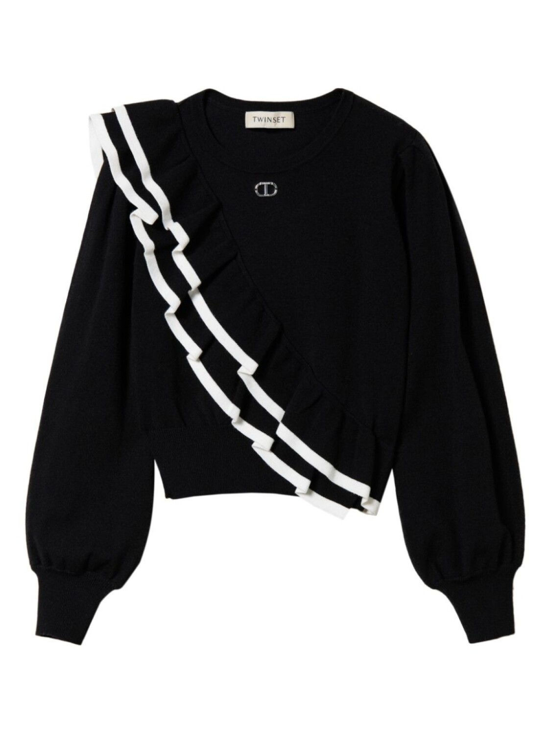 TWINSET Kids джемпер с длинными рукавами и двойной оборкой, черный
TWINSET Kids джемпер с длинными рукавами и двойной оборкой, черный