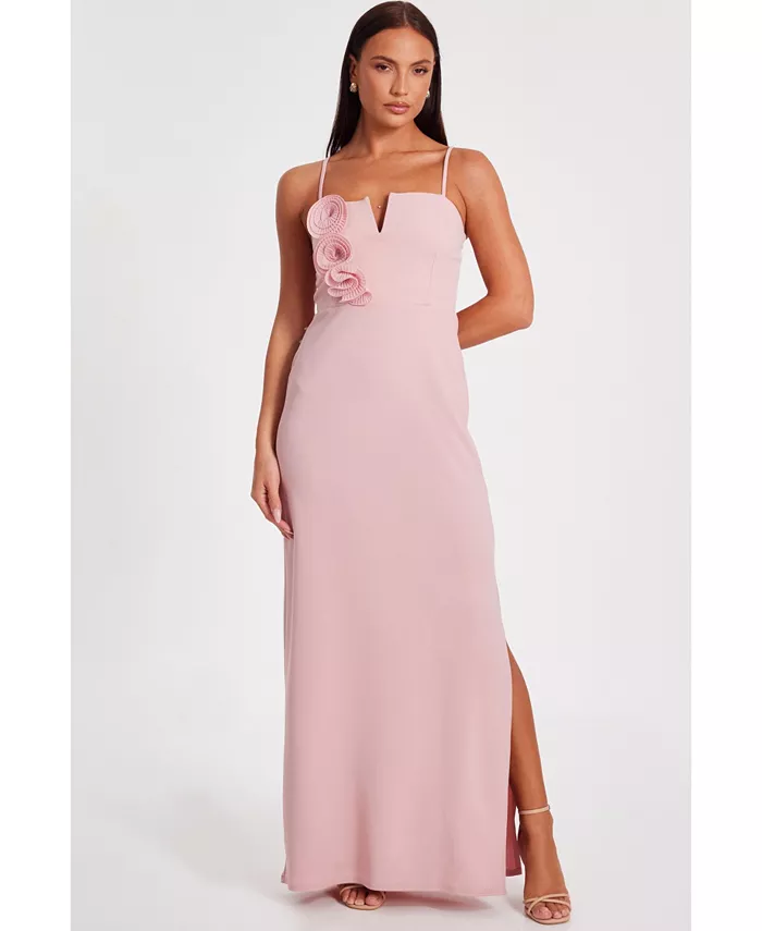 Женское платье макси из крепа Scuba с 3D аппликацией QUIZ, розовый
Женское платье макси из крепа Scuba с 3D аппликацией QUIZ, розовый