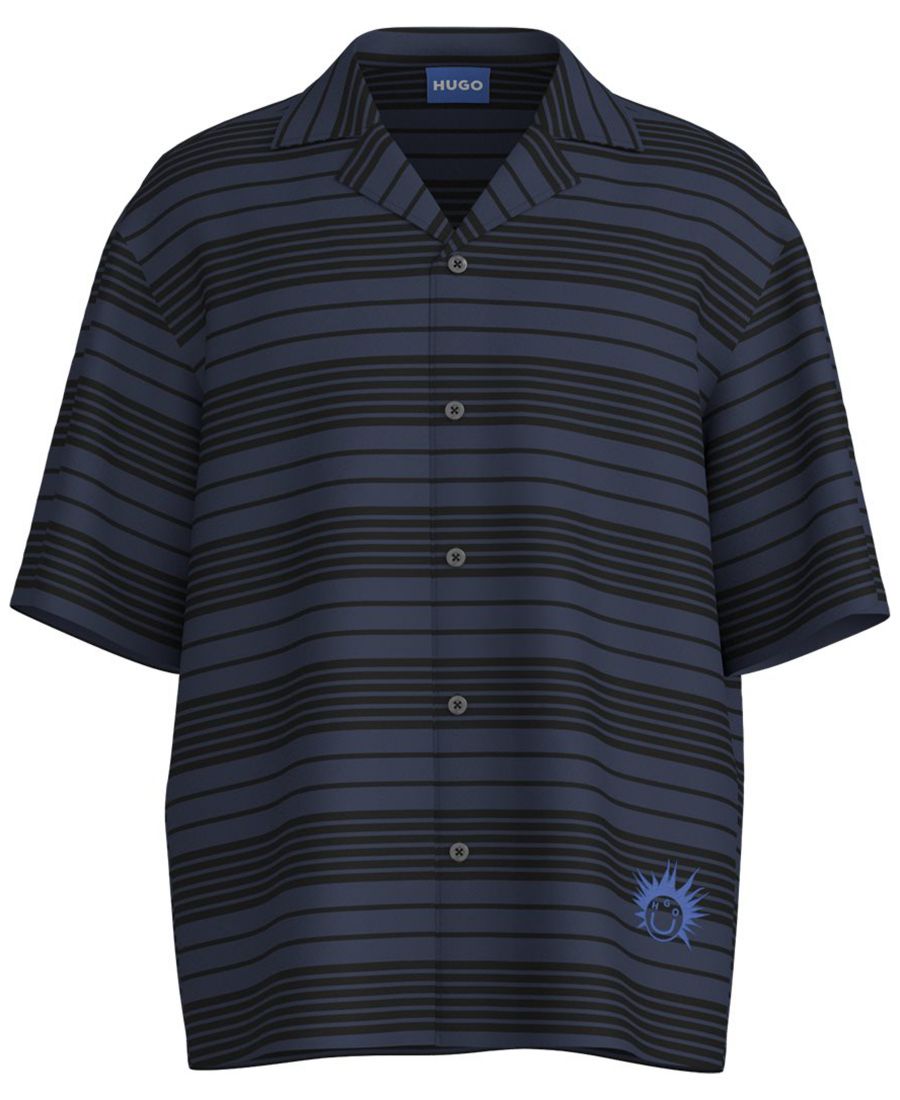 Мужская рубашка в полоску с графическим принтом Hugo Boss, Navy
Мужская рубашка в полоску с графическим принтом Hugo Boss, Navy