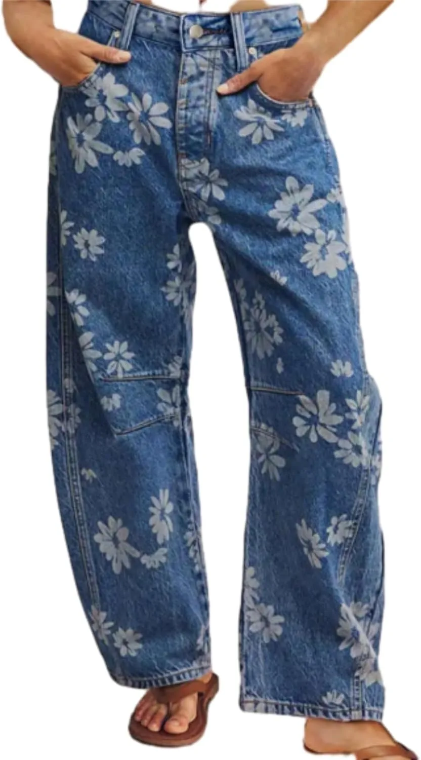 Женские джинсы wide leg с цветочным принтом EXPJEAS
Женские джинсы wide leg с цветочным принтом EXPJEAS