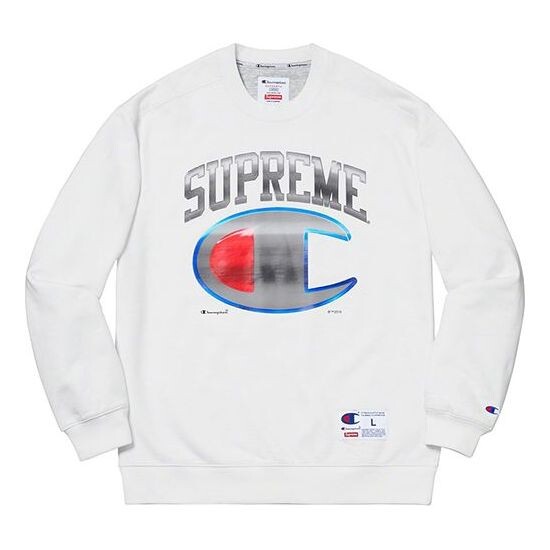 Толстовка ss19 x champion chrome crewneck crossover chest large logo pattern printing white Supreme, белый
Толстовка ss19 x champion chrome crewneck crossover chest large logo pattern printing white Supreme, белый