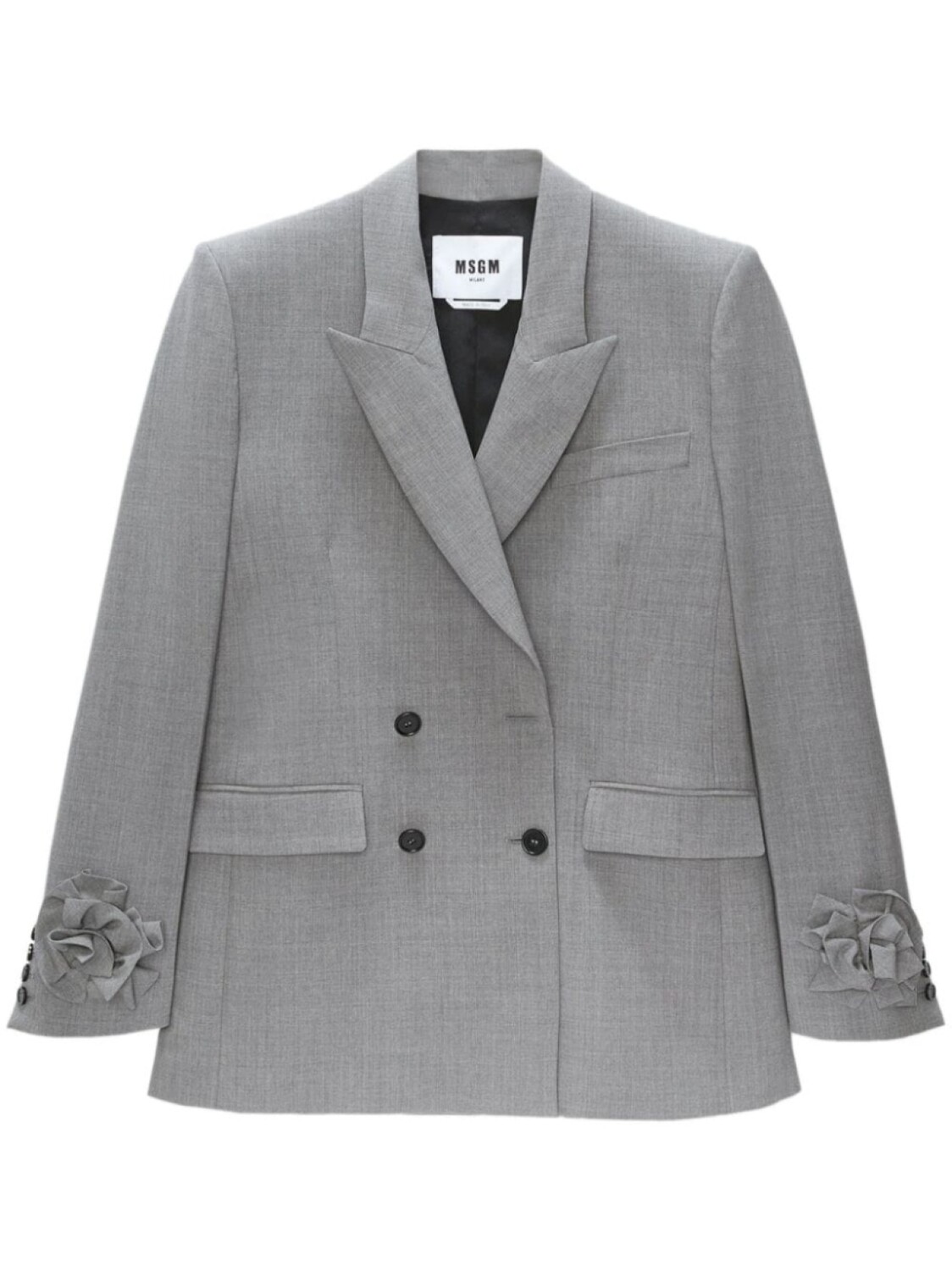 MSGM двубортный пиджак с цветочной аппликацией, серый
MSGM двубортный пиджак с цветочной аппликацией, серый