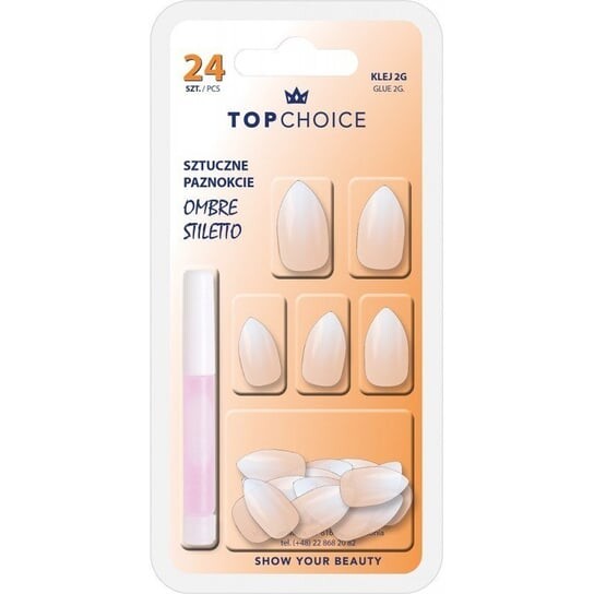 Искусственные ногти «Омбре-Стилет» с клеем (78187), 24 шт. Top Choice 
Искусственные ногти «Омбре-Стилет» с клеем (78187), 24 шт. Top Choice