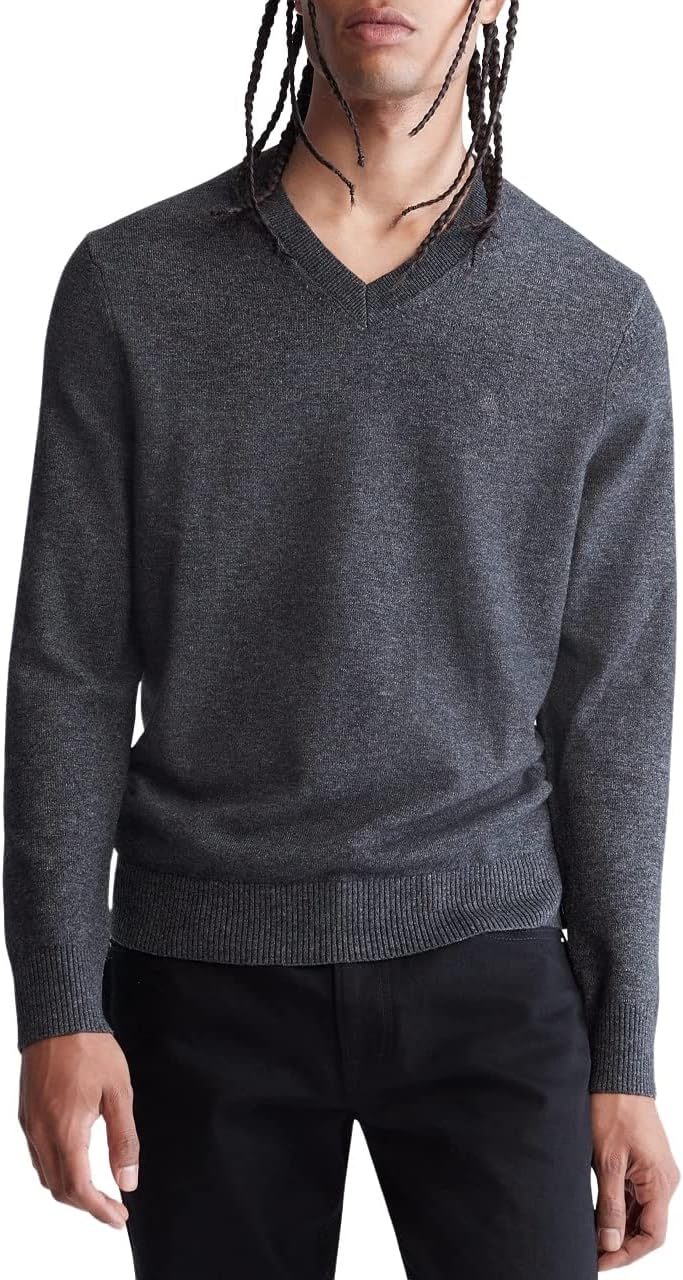 Мужской свитер Calvin Klein из мериносовой шерсти с V-образным вырезом, Gunmetal Heather
Мужской свитер Calvin Klein из мериносовой шерсти с V-образным вырезом, Gunmetal Heather