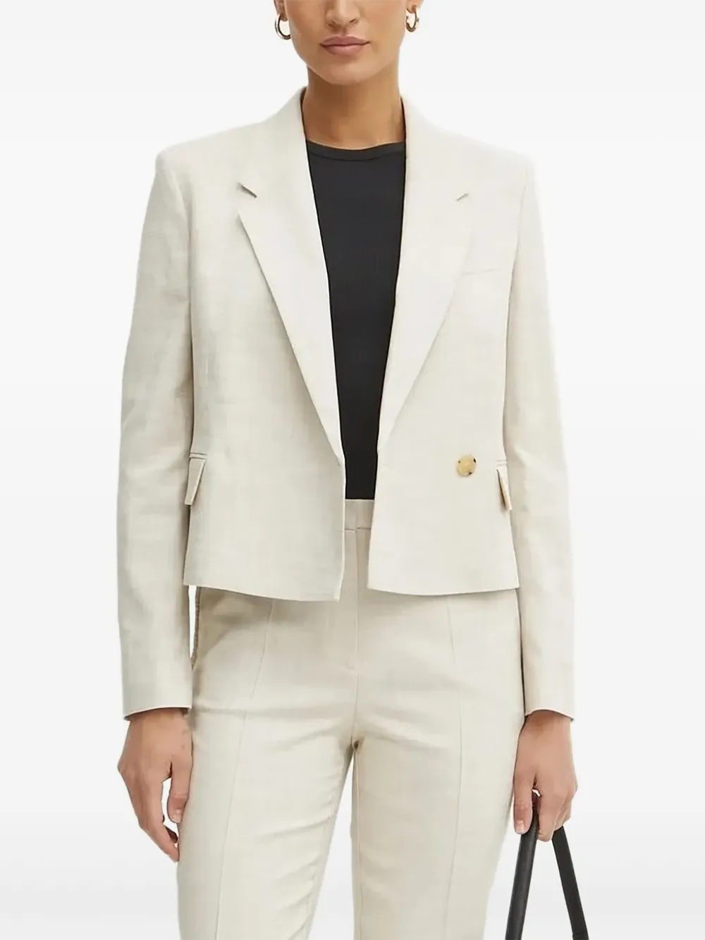 Однобортный блейзер с бахромой Boss, бежевый
Однобортный блейзер с бахромой Boss, бежевый