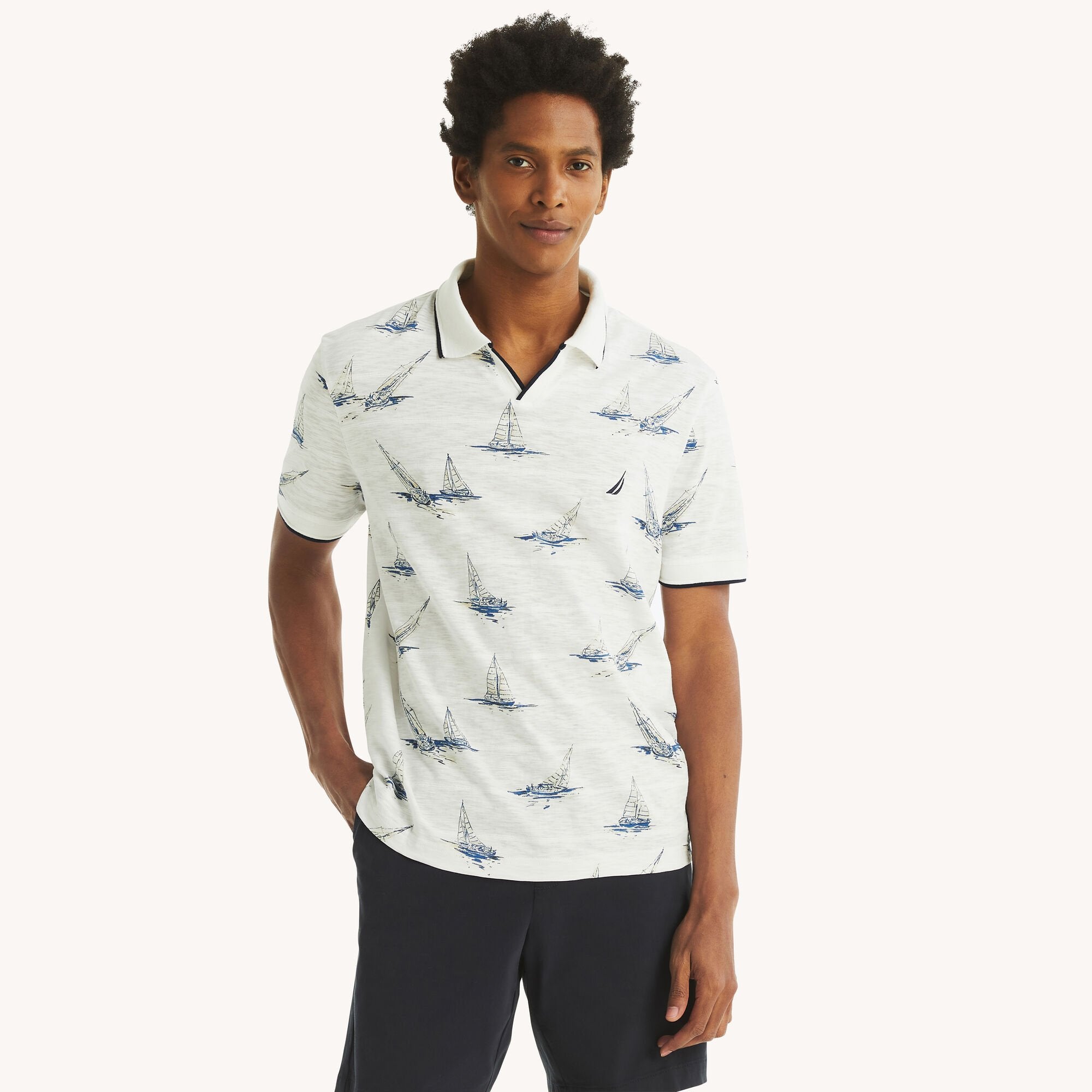 Мужская классическая рубашка-поло Nautica с принтом, цвет bright white
Мужская классическая рубашка-поло Nautica с принтом, цвет bright white