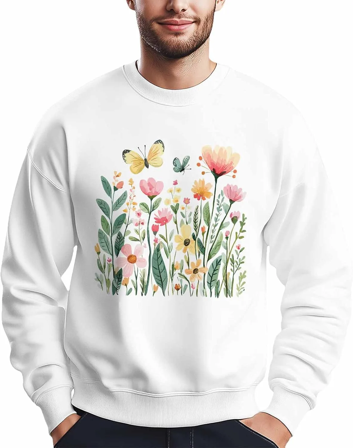 Мужской свитшот с принтом весенние растения цветы бабочки Winvebermior
Мужской свитшот с принтом весенние растения цветы бабочки Winvebermior