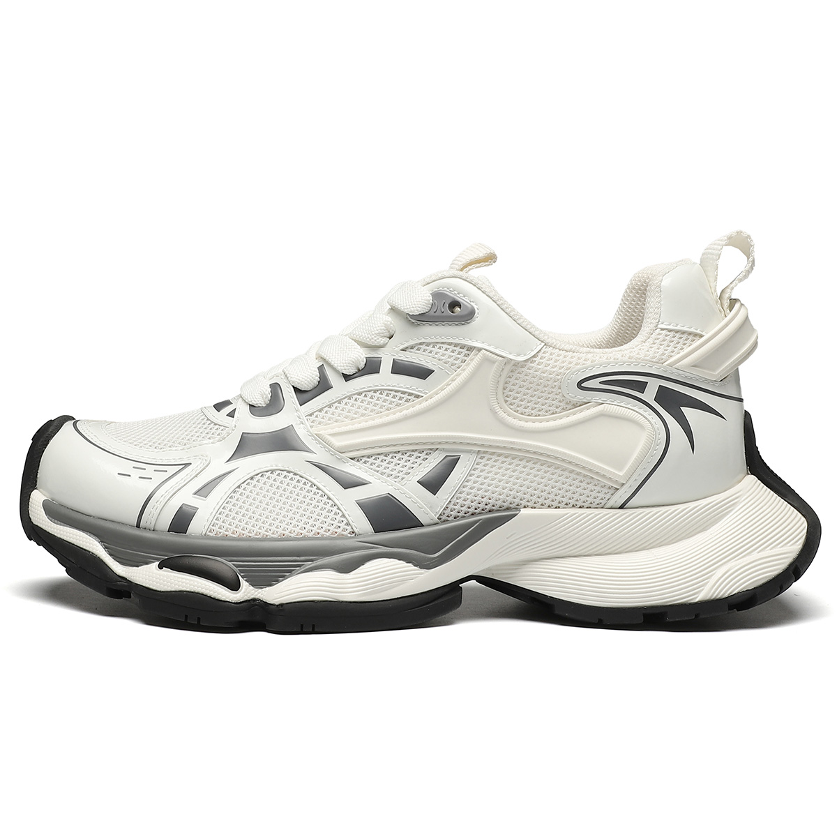 ST&SAT Дышащие массивные кроссовки мужские низкие бело-серые, цвет White Gray 
ST&SAT Дышащие массивные кроссовки мужские низкие бело-серые, цвет White Gray